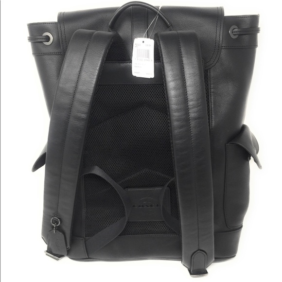 Coach Authentic Black Leather Hudson Backpack  - Picture 2 of 5